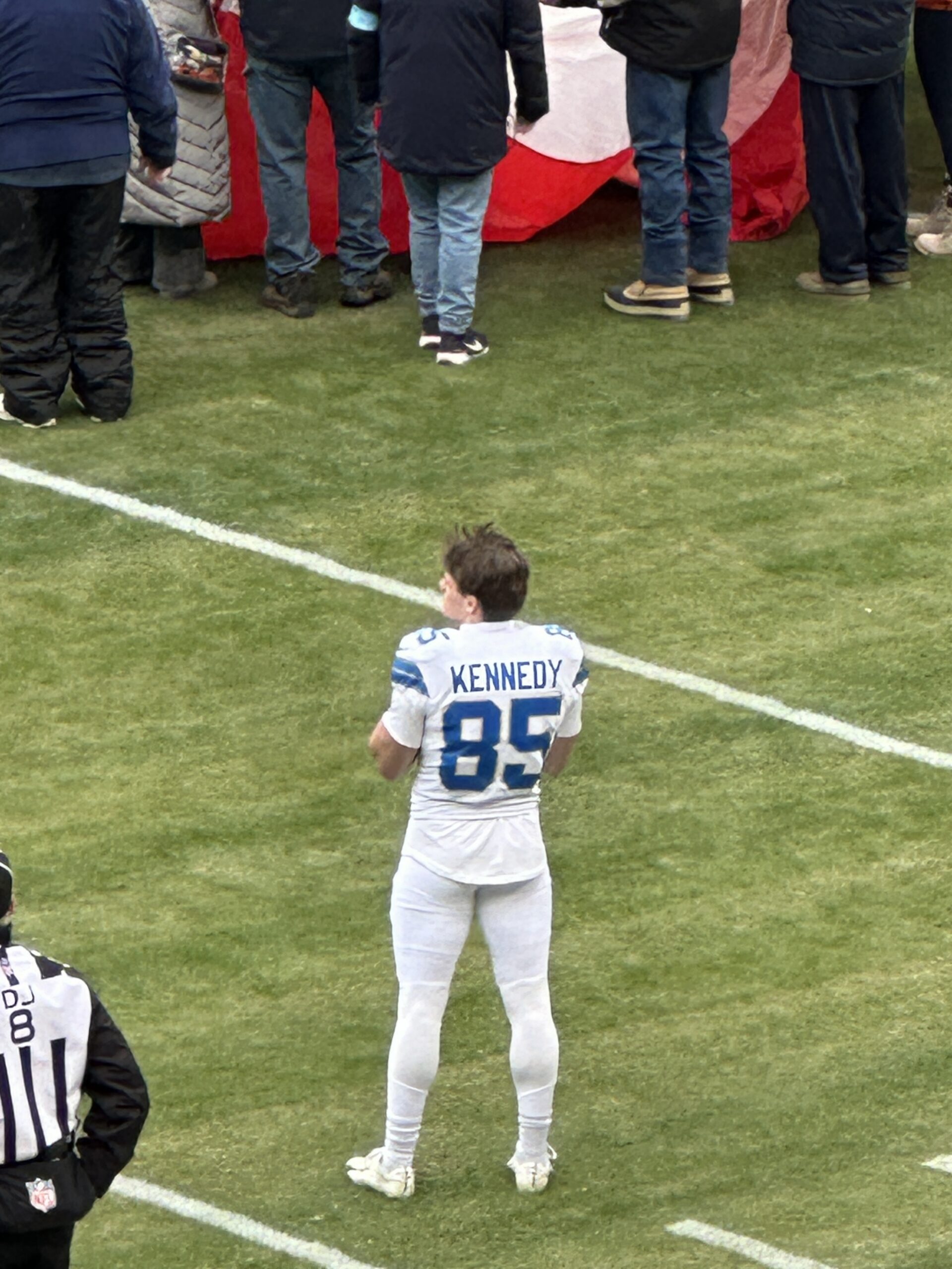 Tom Kennedy on the Detroit Lions football field